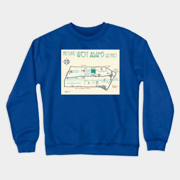 Historic West Adams Crewneck Sweatshirt by PendersleighAndSonsCartography